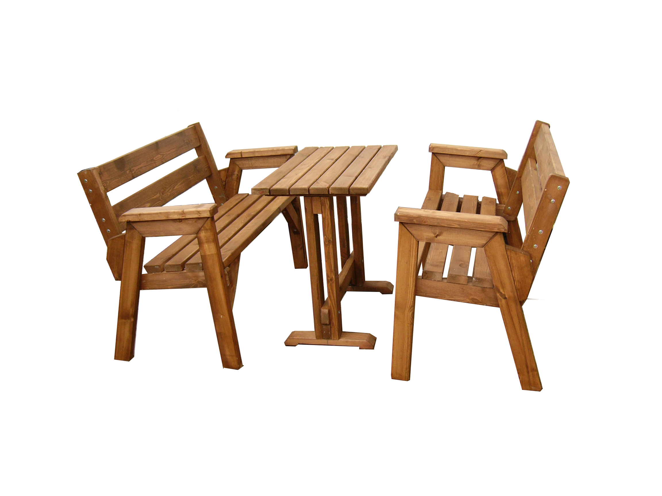 τραπέζι με παγκάκια από ξύλο